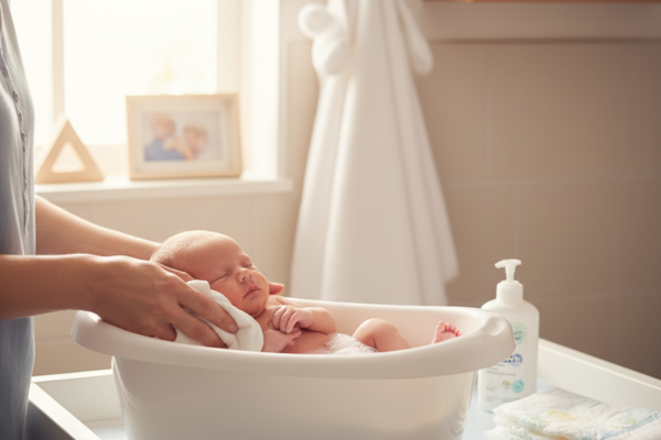 newborn baby bathing safely