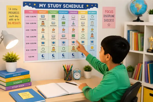 Daily study routine for kids learning faster